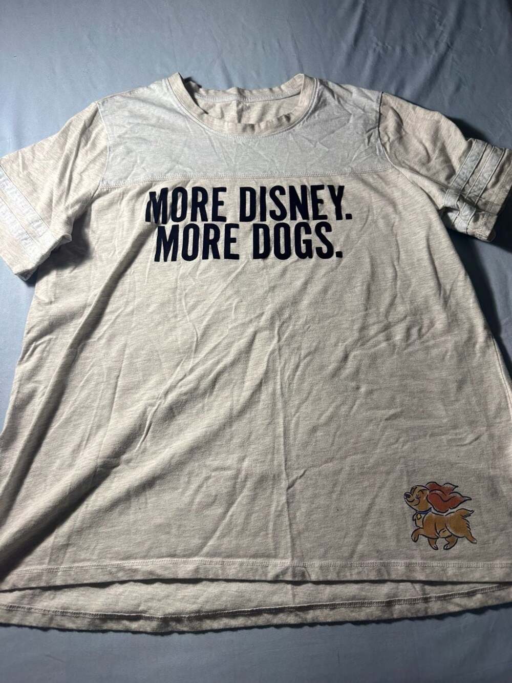 Disney More Dogs Lady Graphic T-Shirt Size 1X Gray